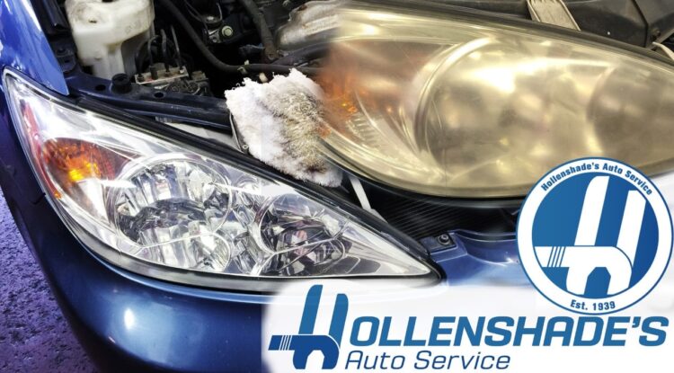 Headlight lens cleaning and restoration services in Towson image on Hollenshade's automotive services website